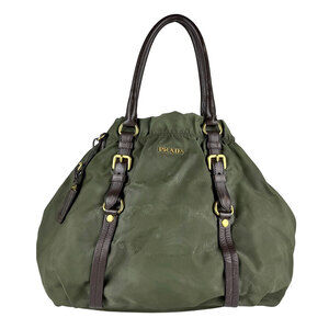 Prada Tessuto 2Way Shoulder Bag Khaki Green